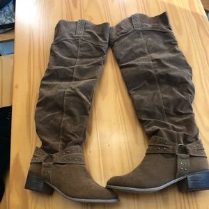 Black and brown over the knee.